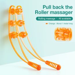 Back Shoulder Neck Muscle Massager, Meridian Massage Tool, Cellulite Foot Body Massager, Fitness Physiotherapy Massage Roller - Orange