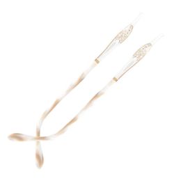 1 Pair Women Metal Replacement Temples Arms Rhinestone Legs for Rimless Glasses, White - Default