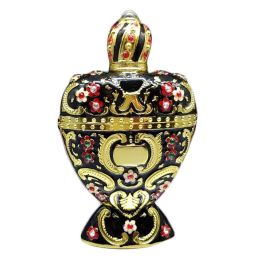 10ML Vintage Perfume Bottle Black Heart Shaped Glass Perfume Dispenser Bottle Essential Oil Empty Bottle Refillable Container - Default