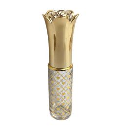 7ML Golden Heart Roller Bottle Glass Essential Oil Bottle Perfume Dispenser Small Empty Bottle Rose Portable Small Sample Bottle - Default