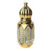 6ML Golden Vintage Essential Oil Glass Roller Bottle Small Sample Dispenser Bottle Portable Travel Perfume Bottle Empty Bottle,Leaves - Default