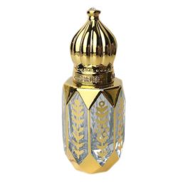 6ML Golden Vintage Essential Oil Glass Roller Bottle Small Sample Dispenser Bottle Portable Travel Perfume Bottle Empty Bottle,Leaves - Default