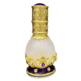 12 ML Purple Gold Petal Antique Essential Oil Roller Bottle Perfume Dispenser Bottle Glass Empty Perfume Bottle Refillable Container - Default