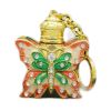 3ML Golden Vintage Essential Oil Bottle Keychain Butterfly Dispenser Bottle Glass Empty Perfume Bottle Refillable Container - Default