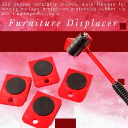 Furniture Displacer 5 in 1 Heavy Duty Mobile Object Moving Tool for Heavy Objects Furniture Lifting and Moving Tool Furniture Slides Kit - red