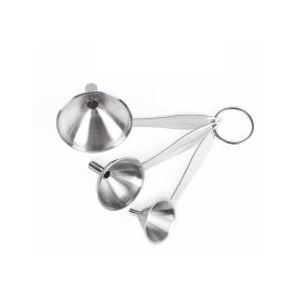 Funnel Set 3PCS Stainless Steel Kitchen Filter Set Handy Strainer for Transferring Fluid Liquid Oil Powder Cooking Utensils Kitchen Gadget Tool - 3-PC