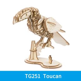 Robotime 3D Wooden Puzzle Toy-Assembly Tiny Animal Puzzle-Home Decoration - Unique Birthday/Easter Day Gift for Boys Girls - TG251