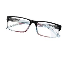 Middle-aged and elderly Comfortable Square Stylish High Definition Reading Glasses - black+blue - 300