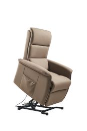 Electric Power Lift Recliner Chair, Lift Chairs Recliners for Elderly, Extended Footrest, Side Pocket for Home Living Room, Beige (Fabric) - Beige