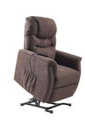 Electric Power Lift Recliner Chair, Lay Flat Lift Chairs recliners for Elderly, Dual Motor, Extended Footrest, for Home Living Room (Brown) - Brown