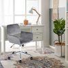 Velvet Adjustable Swivel Office Chair, GREY - Grey