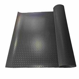 Garage Floor Mat Rolls Diamond Plate PVC Vinyl Non-Slip Garage Flooring Roll - 4ft*6ft - Black