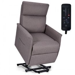 Electric Power Fabric Padded Lift Massage Chair Recliner Sofa - Beige