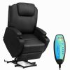 Heated Vibration Massage Power Lift Chair with Remote - Black