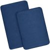 Memory Foam Bath Rugs and Mats Sets,0.7"" Extra Thick Absorbent Non-Slip Bath mats - Navy Blue - 17"X 24" + 20"X 32"