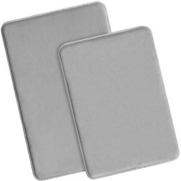 Memory Foam Bath Rugs and Mats Sets,0.7"" Extra Thick Absorbent Non-Slip Bath mats - Grey - 17"X 24" + 20"X 32"