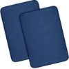 Memory Foam Bath Rugs and Mats Sets,0.7"" Extra Thick Absorbent Non-Slip Bath mats - Navy Blue - 17"X 24" + 17"X 24"