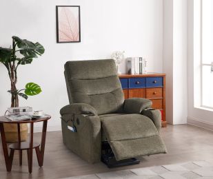 Massage heating electric lift-up chair - Light Brown