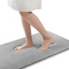 Small Memory Foam Bathroom Mats  Non Slip 0.7" Extra Thick Super Absorbent Bath Rugs Carpet Super Cozy Quick Dry Machine Wash  - Grey - 17 "X 47"
