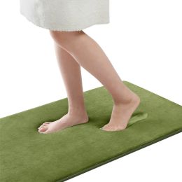 Small Memory Foam Bathroom Mats  Non Slip 0.7" Extra Thick Super Absorbent Bath Rugs Carpet Super Cozy Quick Dry Machine Wash  - Sage Green - 20"X 32"