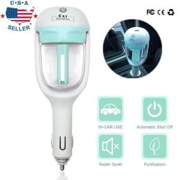 Mini Car Air Humidifier Diffuser Essential Oil Ultrasonic Aroma Mist Purifier - White