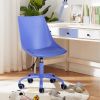PU Leather Swivel Task Chair - Blue