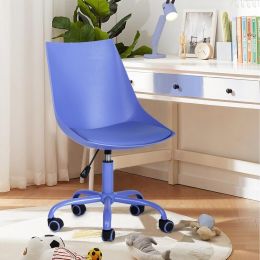 PU Leather Swivel Task Chair - Blue