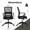MYfurniture Mid-Back Lift Swivel mesh office chair - Black