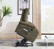 Massage heating electric lift-up chair - Light Brown