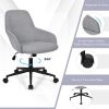 Linen Accent Adjustable Rolling Swivel Home Office Chair with Armrest - Gray