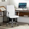 PU Leather Office Chair High Back Conference Task Chair with Armrests - White
