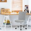 Armless Faux Fur Leisure Office Chair with Adjustable Swivel - Gray