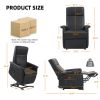 Electric Power Lift Recliner Chair for Elderly, Lift Chairs Recliners, Extended Footrest, Side Pocket for Home Living Room, Black (PU) - Black