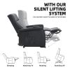 Electric Power Lift Recliner Chair for Elderly, Lift Chairs Recliners, Extended Footrest, Side Pocket for Home Living Room, Black (PU) - Black