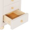 Modern Upholstered Storage Nightstand with 3 Drawers,Natural Wood Knobs - Beige
