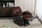 Power Lift Recliner Chair with Heated and Vibration Massage with USB Port, 2 Cup Holders - Dark Brown