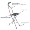 Walking Cane with Seat Aluminum Alloy Portable LED Floding Chair for Seniors Adult Height Adjustable Heavy Stick Stool for Elderly Gift - LA01