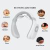 MEEEGOU Electric Neck Massager with Heat, TENS Massager for Pain Relief, 6 Modes 15 Levels Deep Tissue Massage, Portable and Soothing - White