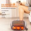 Foot Massager (Black) with Air Compression & Heat, 3D Massage System - black