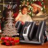 Foot Massager (Black) with Air Compression & Heat, 3D Massage System - black