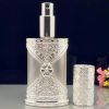 40ML Silver Antique Spray Perfume Dispenser Bottle Frosted Glass Empty Toner Bottle Refillable Container - Default