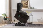 Power Lift Recliner Chair with Heated and Vibration Massage with USB Port, 2 Cup Holders - gray