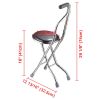 Walking Cane with Seat Aluminum Alloy Portable LED Floding Chair for Seniors Adult Height Adjustable Heavy Stick Stool for Elderly Gift - LA01
