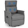 Electric Power Fabric Padded Lift Massage Chair Recliner Sofa - Gray