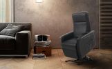 Electric Power Lift Recliner Chair for Elderly, Lift Chairs Recliners, Extended Footrest, Side Pocket for Home Living Room, Black (PU) - Black