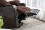 Power Lift Recliner Chair with Heated and Vibration Massage with USB Port, 2 Cup Holders - Dark Brown