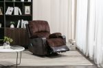 Power Lift Recliner Chair with Heated and Vibration Massage with USB Port, 2 Cup Holders - Dark Brown