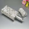 25ML Silver Spray Perfume Bottle Cosmetic Frosted Glass Bottle Vintage Hollow Spray Glass Empty Bottle - Default