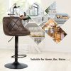 Set of 2 Adjustable Bar Stools with Backrest and Footrest - Retro brown