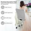Armless Faux Fur Leisure Office Chair with Adjustable Swivel - Gray